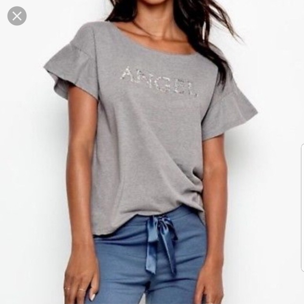 Victoria secret sequin angel ruffle sleeve PJ top